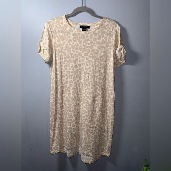 Sanctuary So Twisted T-Shirt Dress with Tie Open Sleeves Bare Leopard Size L EUC - Picture 1 of 7